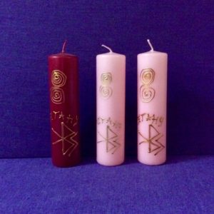 Magická svíčka s pečetí - Vztahy-spojené keltské runy