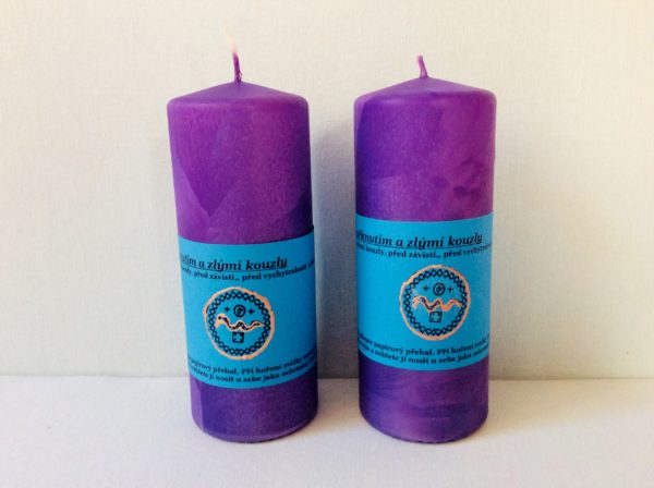 Magická svíčka s ochranou pečetí proti uřknutí a zlým kouzlům