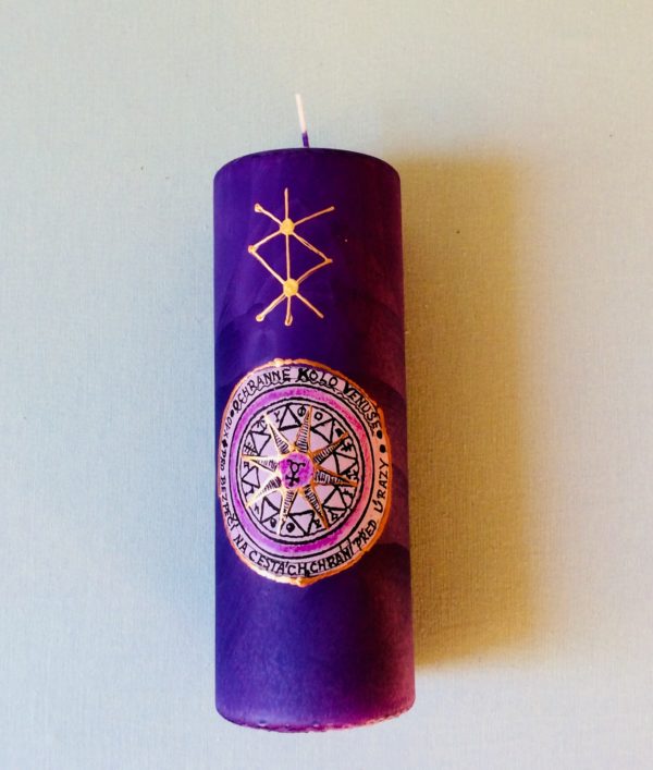 Velká magická svíčka s Magickým ochranným kolem Venuše